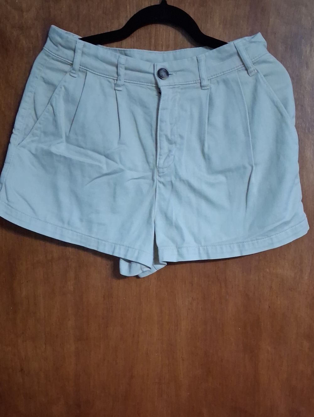 Free People Cream High-Waist Pleated Shorts